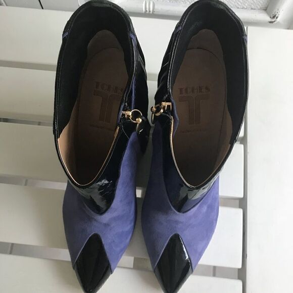 PURPLE SUEDE BRAZILIAN FRINGE  WEDGES - Picture 6 of 8